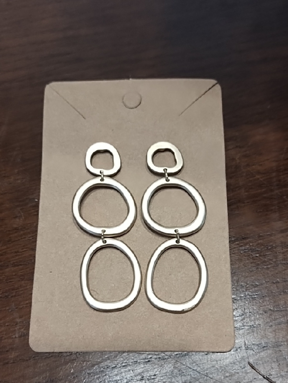 Triple Hoop Drop Earrings in Silver - Women's Fashion Jewelry
